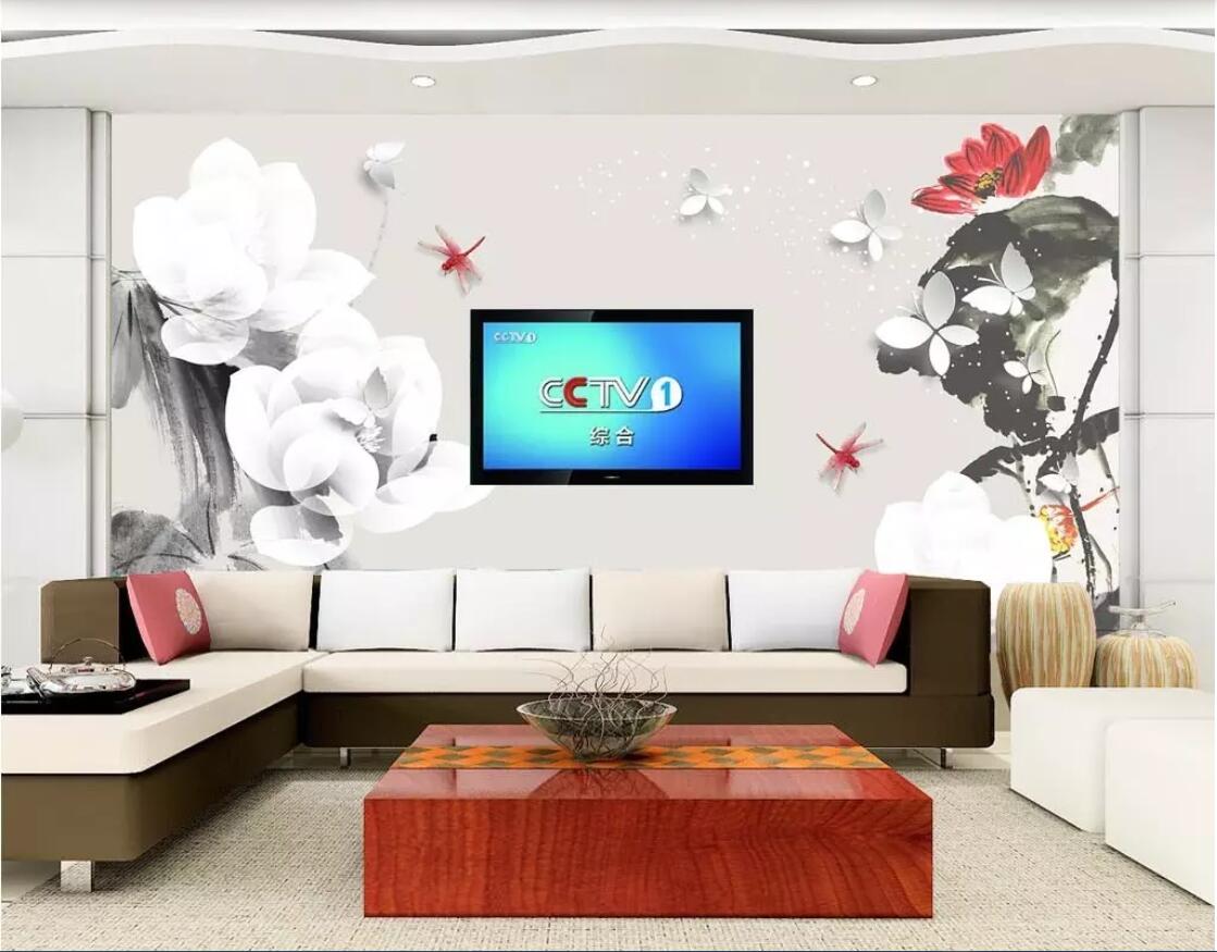 

3d room wallpaper custom photo non-woven mural Lotus new Chinese background wall 3d landscape wall tapestry 3d wallpaper for walls 3 d, Picture shows