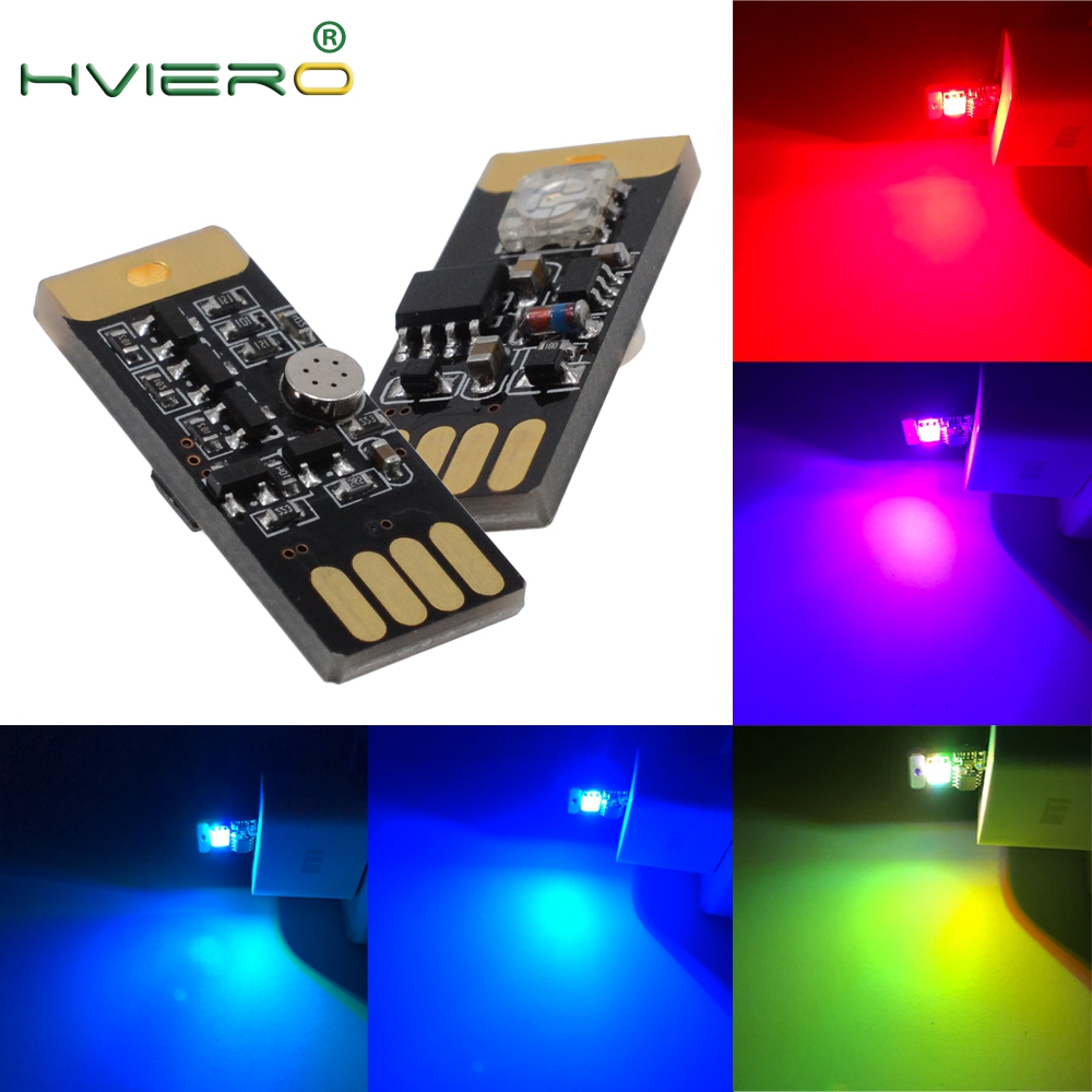 

2X Car USB LED DC 5V Music Playing Dimmable Light Atmospher Decorative Lamp Lighting Portable Plug and Play RGB Voice Activated