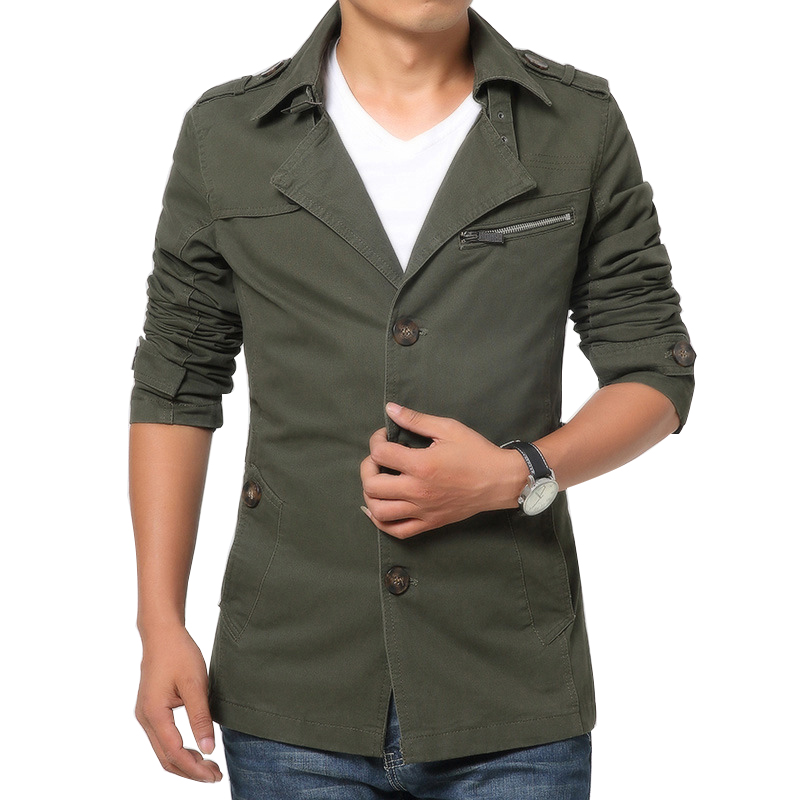 

2019 New Selling Fast Clothing Autumn Winter Men Windbreaker Coat Cotton Windbreaker Jacket Slim Mens Trench Casual Coat Q5168, Black