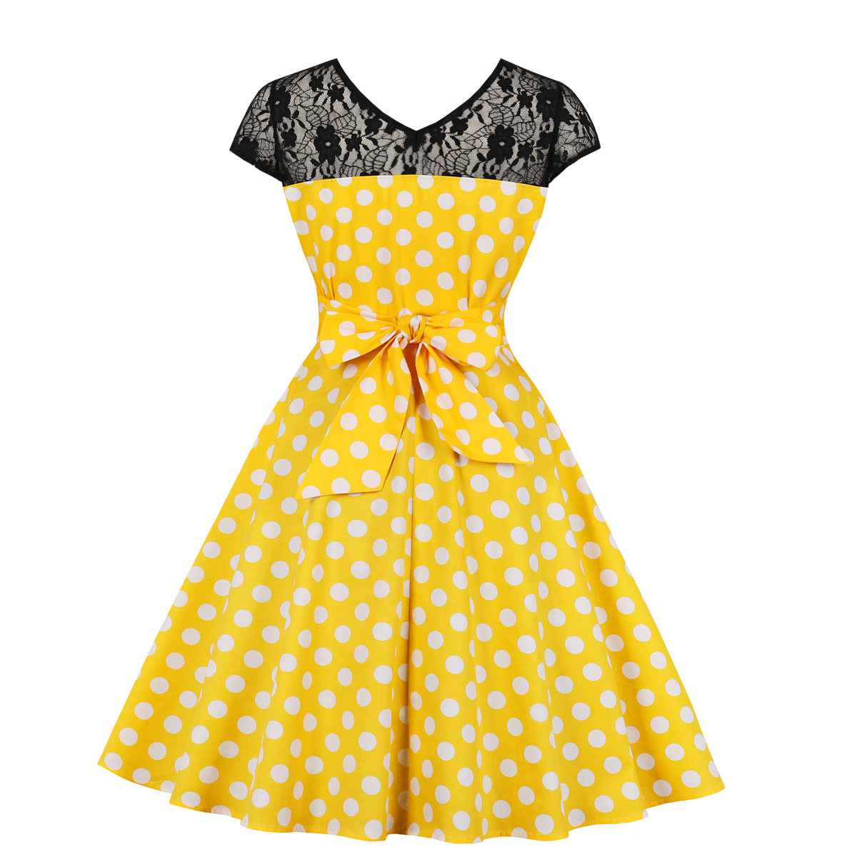 yellow rockabilly dress