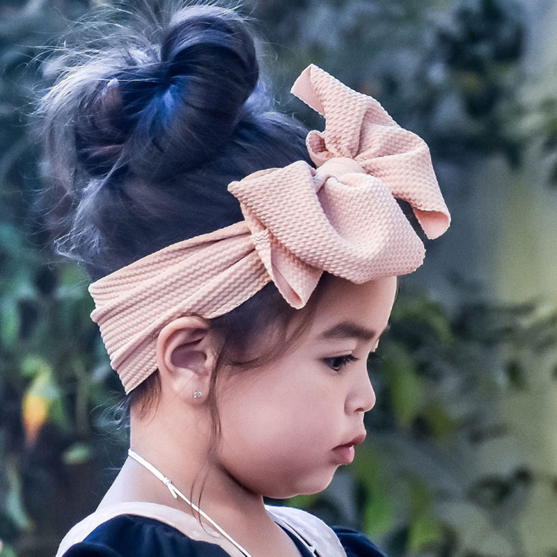 

Baby Girls bow headbands Elastic Bowknot hairbands headwear Kids headdress Children Turban Hair Accessories Free Shipping, Mixed colors