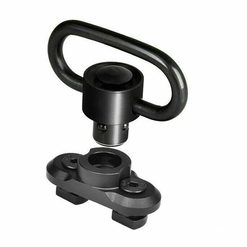 

airsoft AR15 gun accessories tactical 1.25 inch M-Lok system sling mount QD Sling Swive Mount Adapter with Push Button for hunting, Black
