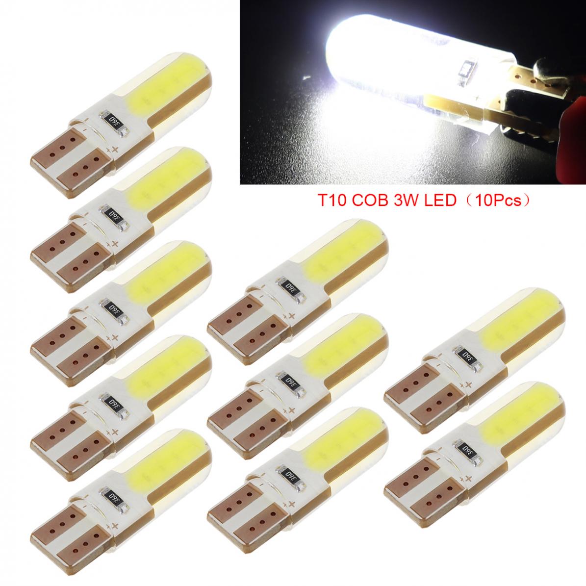 

10PCS 12V T10 LED Car Interior Light 3W Universal Auto COB 194 501 Side Wedge Parking Bulb Remote Width Lighting Source