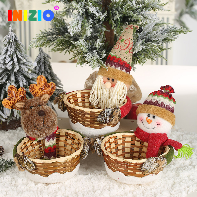 

2020 New Year Christmas Candy Basket Christmas Home Decoration New Year's Decor Snowman Reindeer