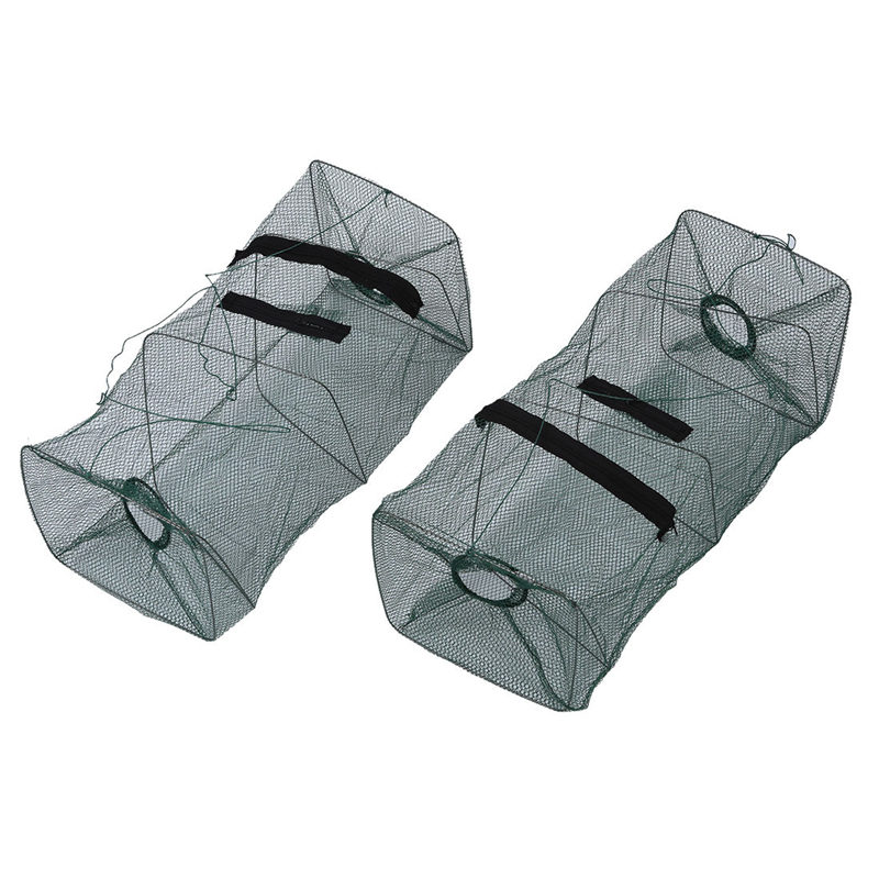 

2 Pcs 19.7" Height Nylon Shrimp Crawfish Mesh Net Army Green