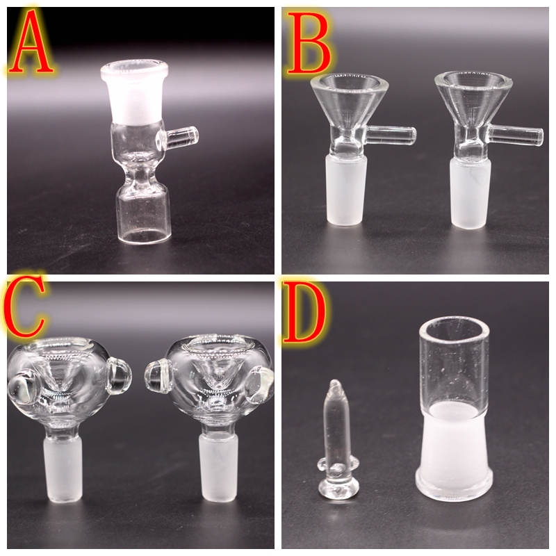 

4 Style Herb Slide Dab Pieces Glass Bowls Dry Herb Bowl Tobacco bowls Ash Catcher for Glass Bongs Water Pipes Dab Rig