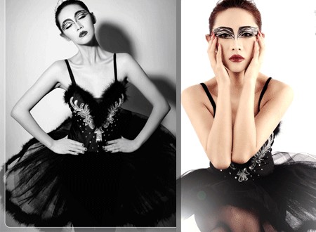 

Ballet dress Adult ballet yarn costumes Black swan dance dress feather tutu sequins professional