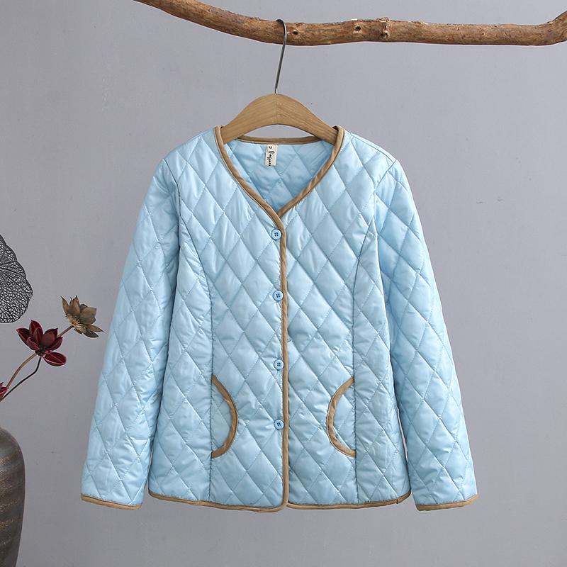 

NewBang 5XL 6XL Plus Size Lightweight Cotton Coat Women Winter Warm Linner Collarless Coat Feamale Slim Jackets, Beige