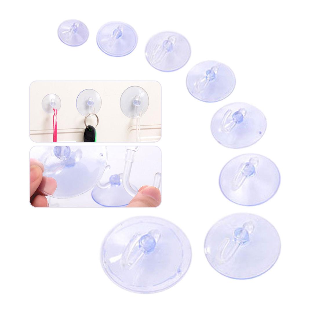 

Dia.2.5cm-8cm 10 Pcs Strong Home Kitchen Hooks Transparent Suction Cup Sucker Wall Hooks Hanger For Kitchen Bathroom