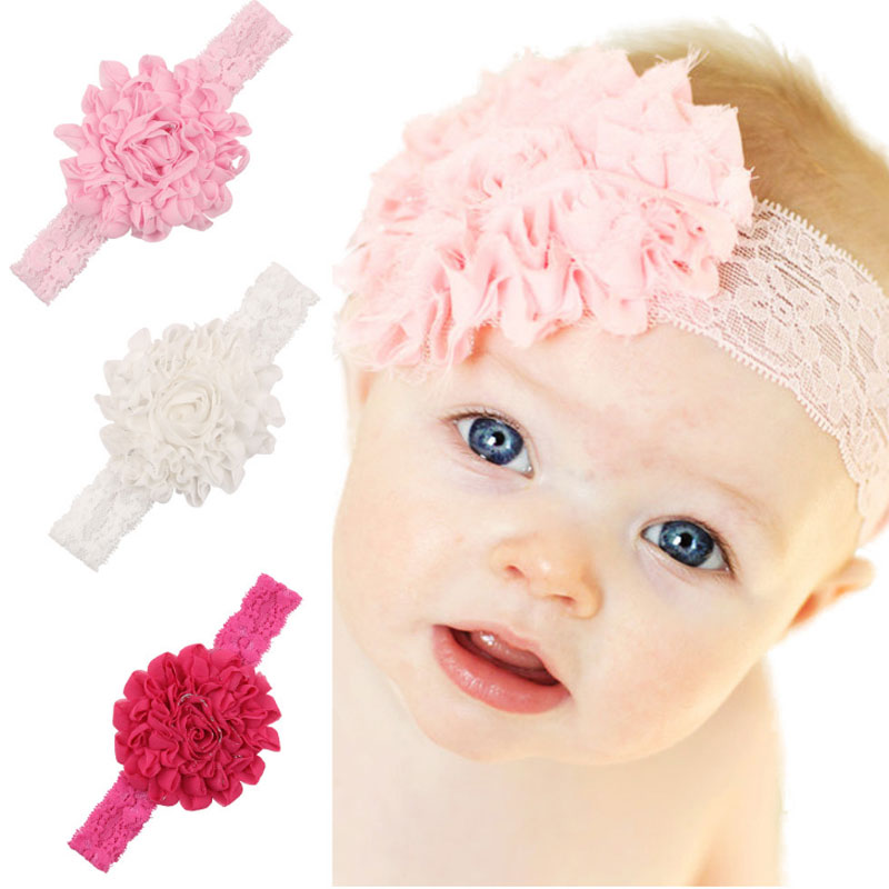 

Hot sale New Baby lace Flower Hair band knitted elastic headbands Head Bands baby Hair Accessories, Mixed