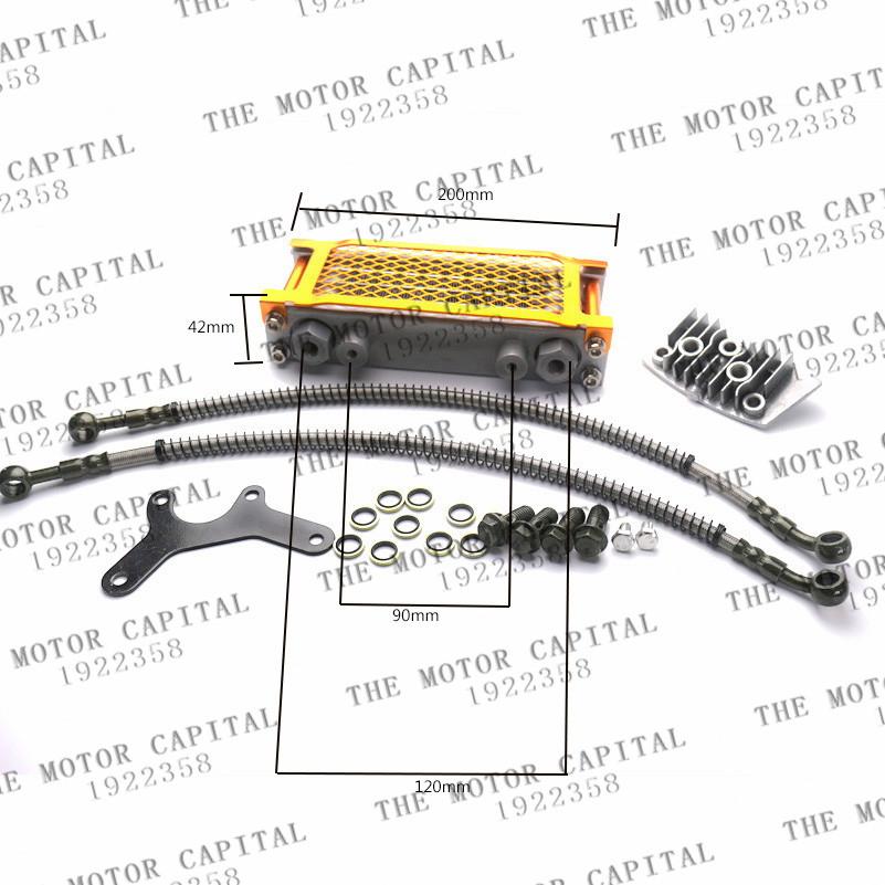 

gold Oil Cooling Cooler Radiator For 50 70 90 110 Horizontal Engine Chinese Made Dirt Pit Monkey Bike ATV Motorcycle