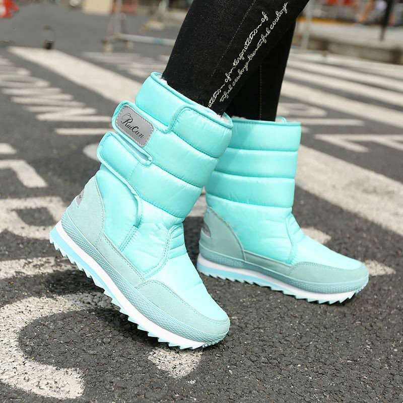 

2020 Delivery Women Down Boots Platform Warm Shoes Woman Waterproof Winter Boots Women Colorful Velvet Snow Boot Ladies Shoe, Orange