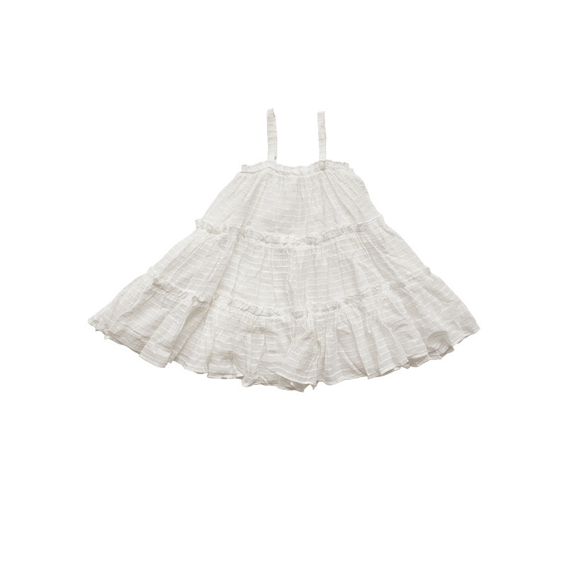 

Girls' dresses 2020 summer new Korean children's wear girls white suspenders fairy dress dress ins, As pic