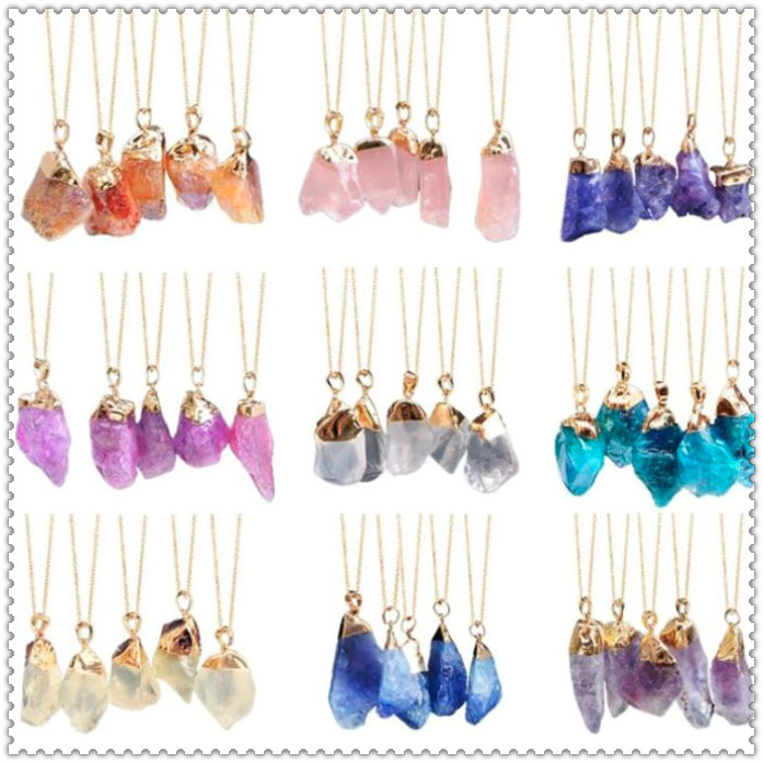 Mode collier en cristal naturel Quartz guérison Chakra pierre naturelle pendentif collier Couples collier bijoux pour cadeau