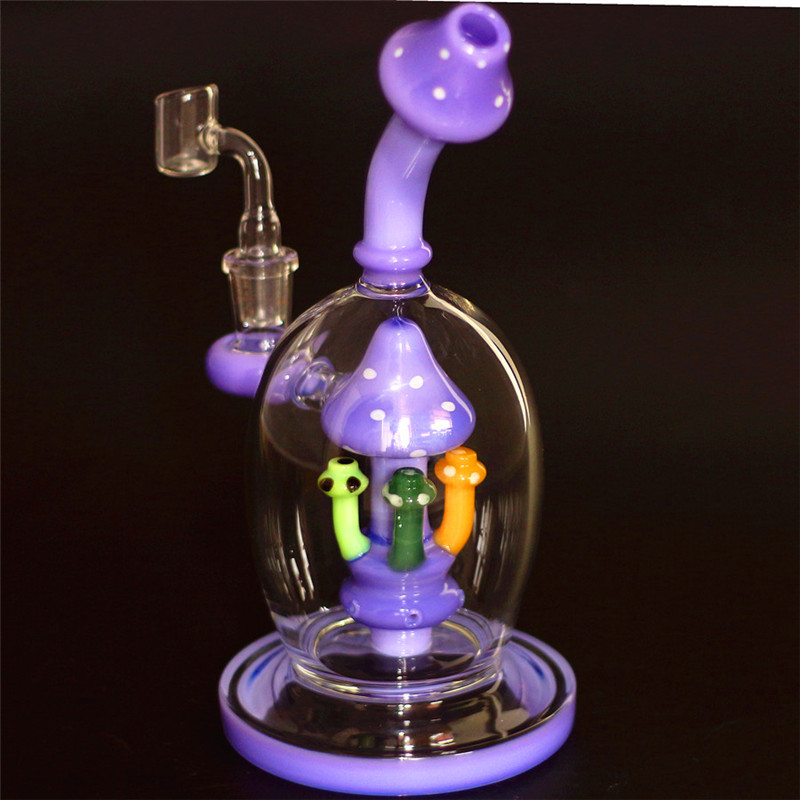 

Mushroom Glass Bong Showerhead Perc Glass Water Pipe Ball Style Oil Dab Rigs Unique Bongs smoking pipes 14mm Joint With Quartz banger