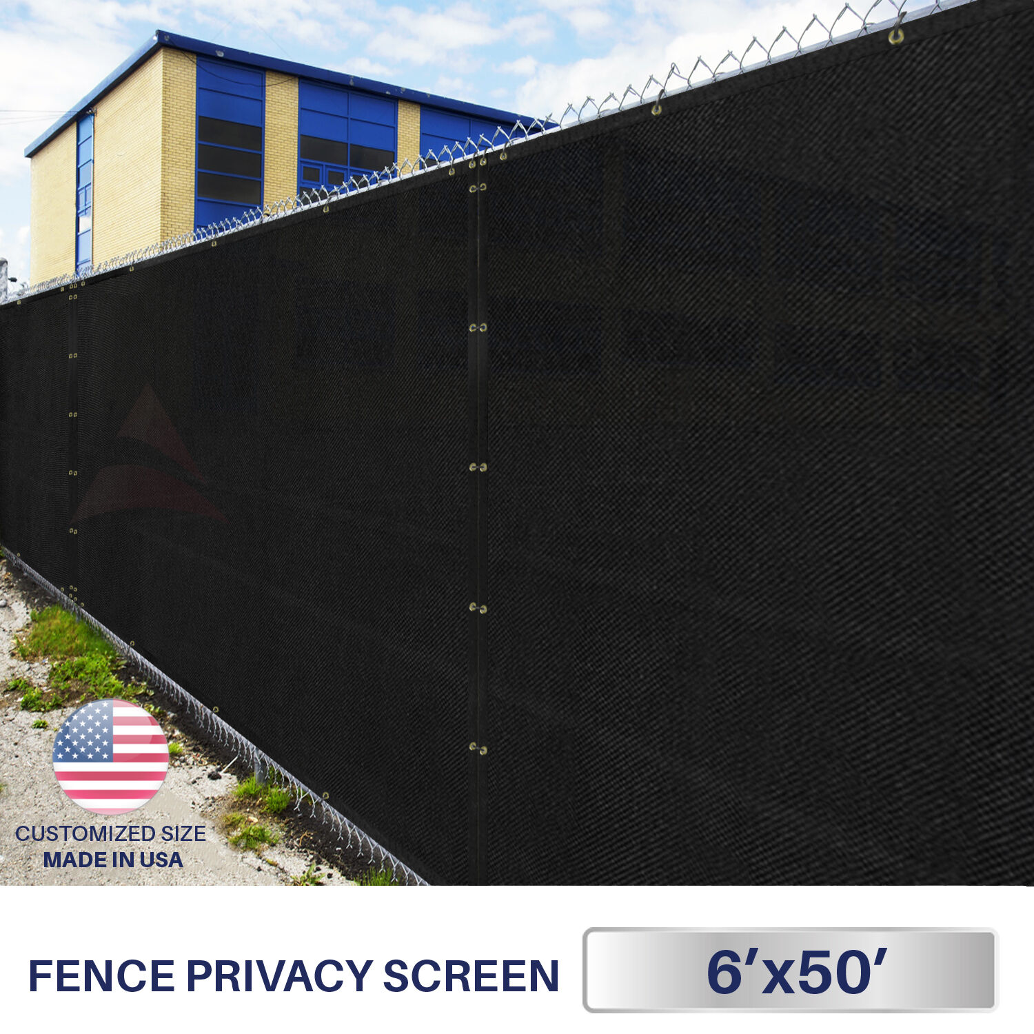 

6'x50' Green Black Beige Brown Privacy Fence Windscreen Garden Shade Mesh Fabric