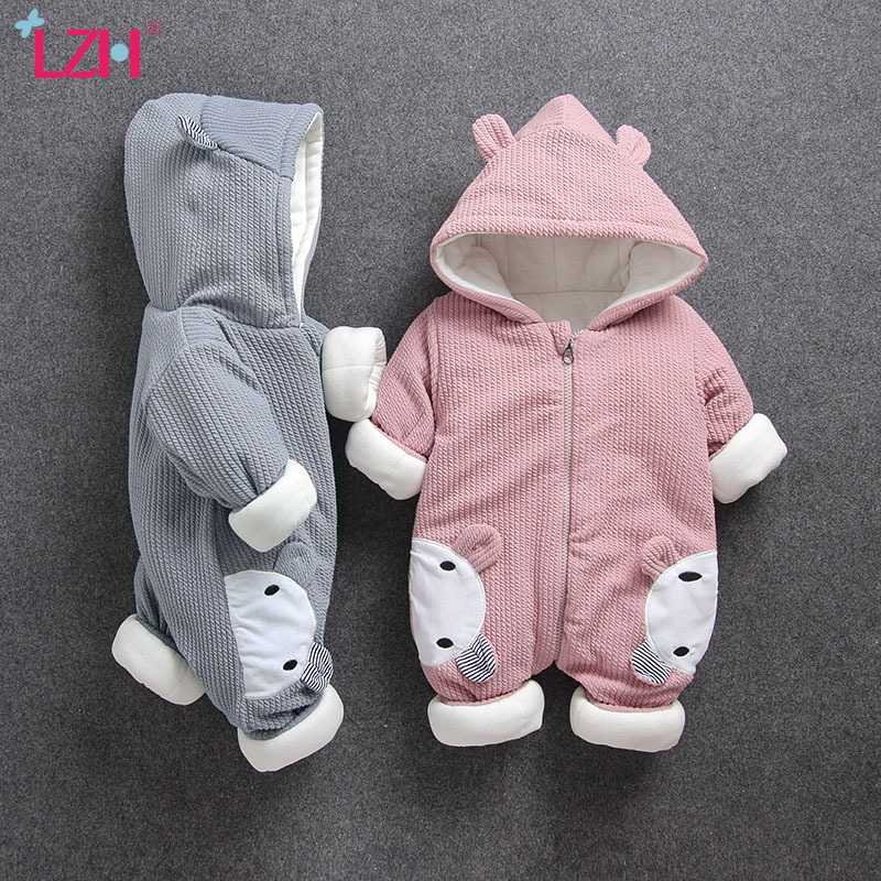 

Infant Clothing 2020 Autumn Winter Rompers For Baby Girls Boys Cartoon Jumpsuit Children Baby Warm Overalls Newborn Clothes, Pink
