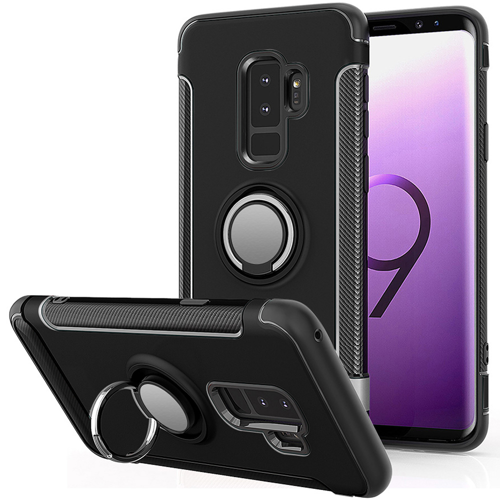 

For Samsung S8 S8plus S9 S9plus Case - Ultra Defender TPU + PC Shock Protective Ring Holder Case Work with Magnetic Car Mount 360 Rotating, Rose gold