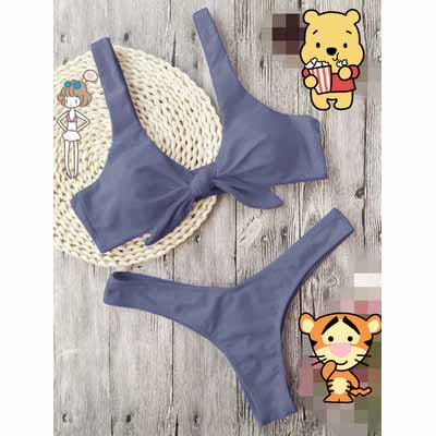 

Sexy Womens Swimsuits Women Two-piece Bikini Sets Girls Solid Color Bikinis Ladys Sexy Swimwears Backless Swimsuit with Bow Hot Sale, White