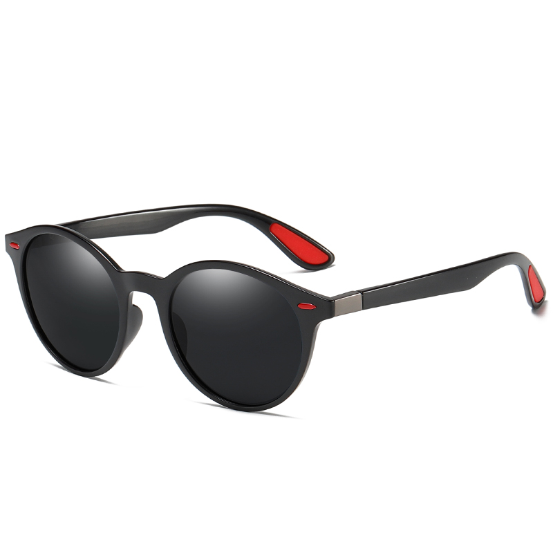 

New Fashion Men's Round Polarized Sunglasses Brand Design TR90 High Quality Sun Glasses Women Men Driving Eyeglasses UV400, White;black