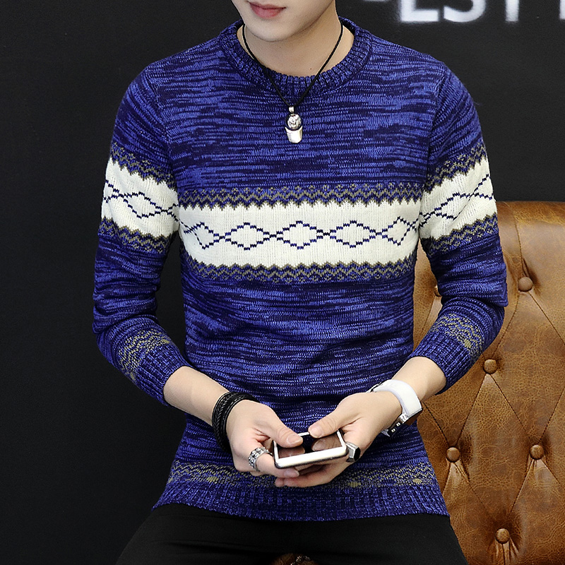 

2018 New Autumn Winter Round Neck Pullover Men Slim Fit Knitted Sweater PulMens Sweaters Fall Knitwear, Beige