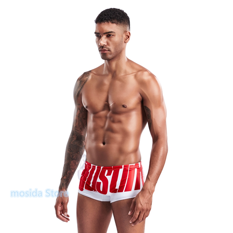 

10pcs Men's four-angle swimming trunks boxer swimming trunks men's large letter beach