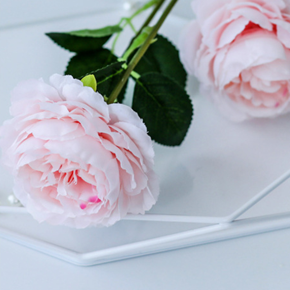 

Home Lifelike Party Hotel Wedding Decor Desktop 3 Heads Floral Gifts Fake Peonies DIY Artificial Flower Garden Arrangement, Blue