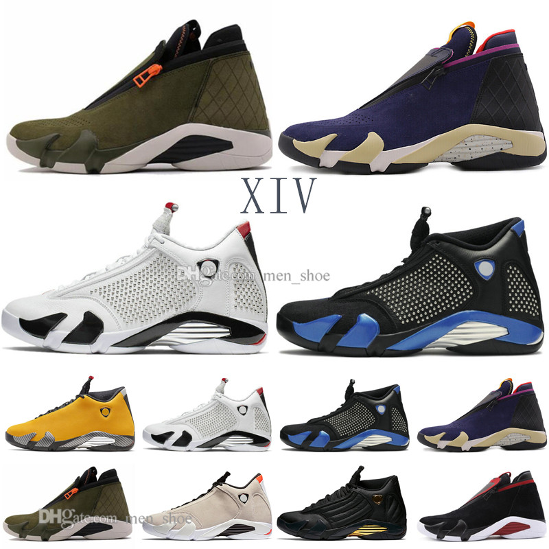 

New 14 14s Reverse Last Shot Men Basketball Shoes Black blue Thunder Red Suede Last Shot Thunder Black Yellow DMP Sneakers, #03