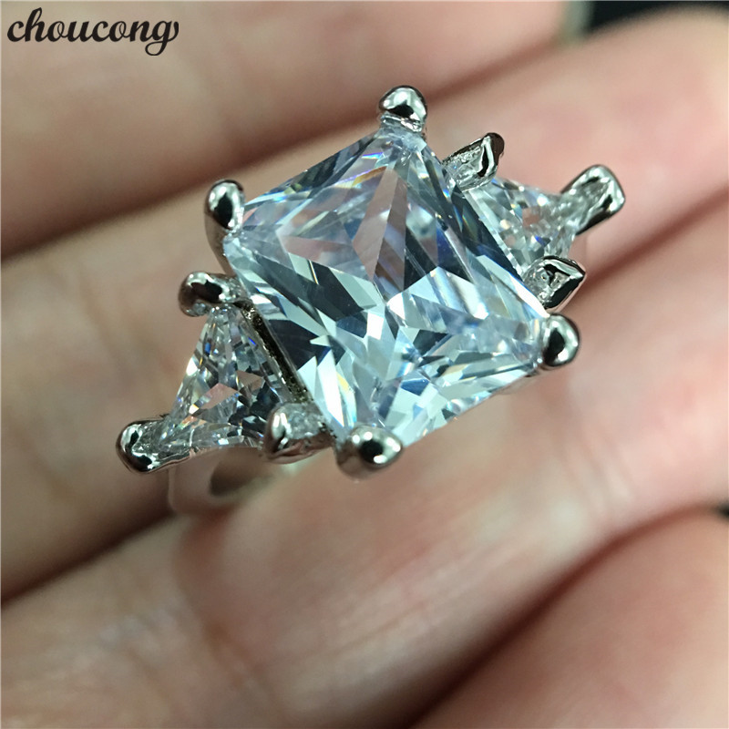 

choucong Lovers Romantic Ring 925 sterling Silver 3ct Diamond cz Engagement Wedding Band Rings For Women Finger Jewelry