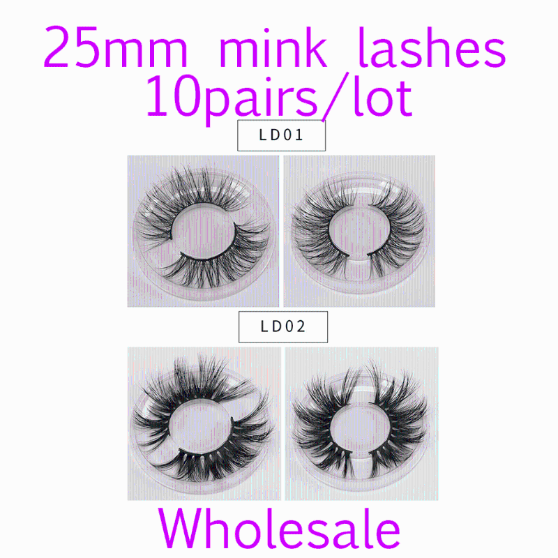 

Makeup 25mm Mink Lashesh False Eyelashes 5D Mink Lashes Wholesale 10 Pairs Beauty Eyelash Extension Natural Full Strip Lash