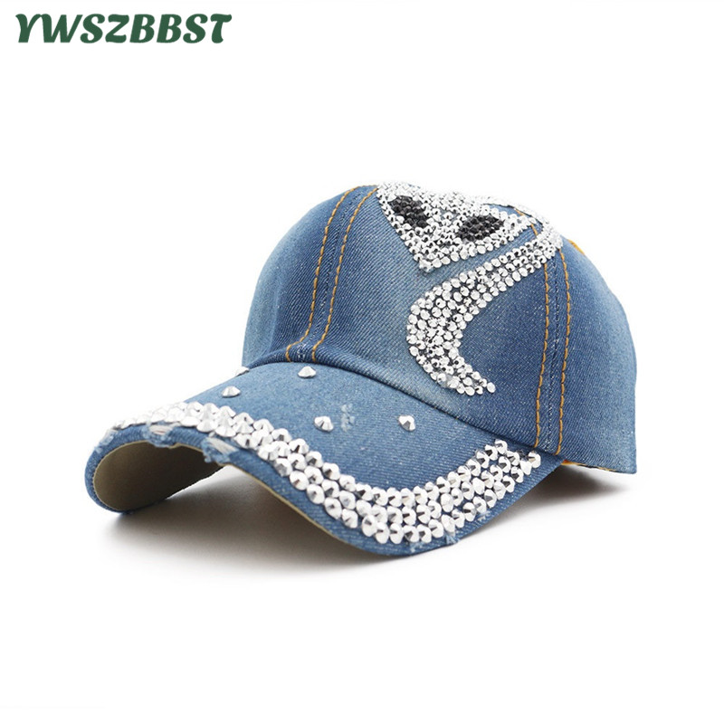 Women Baseball Caps Diamond Tide Cowboy Hat Leisure Wild Summer Visor Cap Bone Snapback Hat Fashion Sun Cap