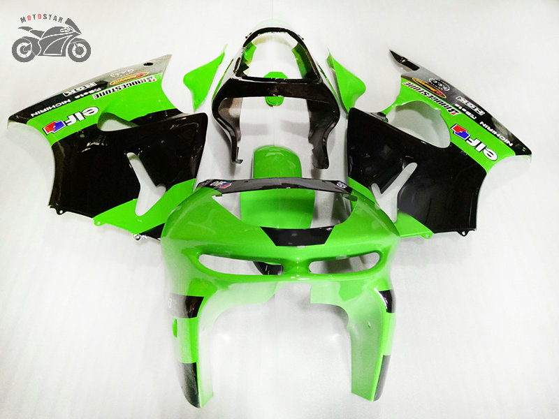 

Upgrade your aftermarket Fairing kits for Kawasaki Ninja ZX6R ZX-6R 1998 1999 green black road race motorcycle fairings parts ZX 6R 98 99, Same as picture