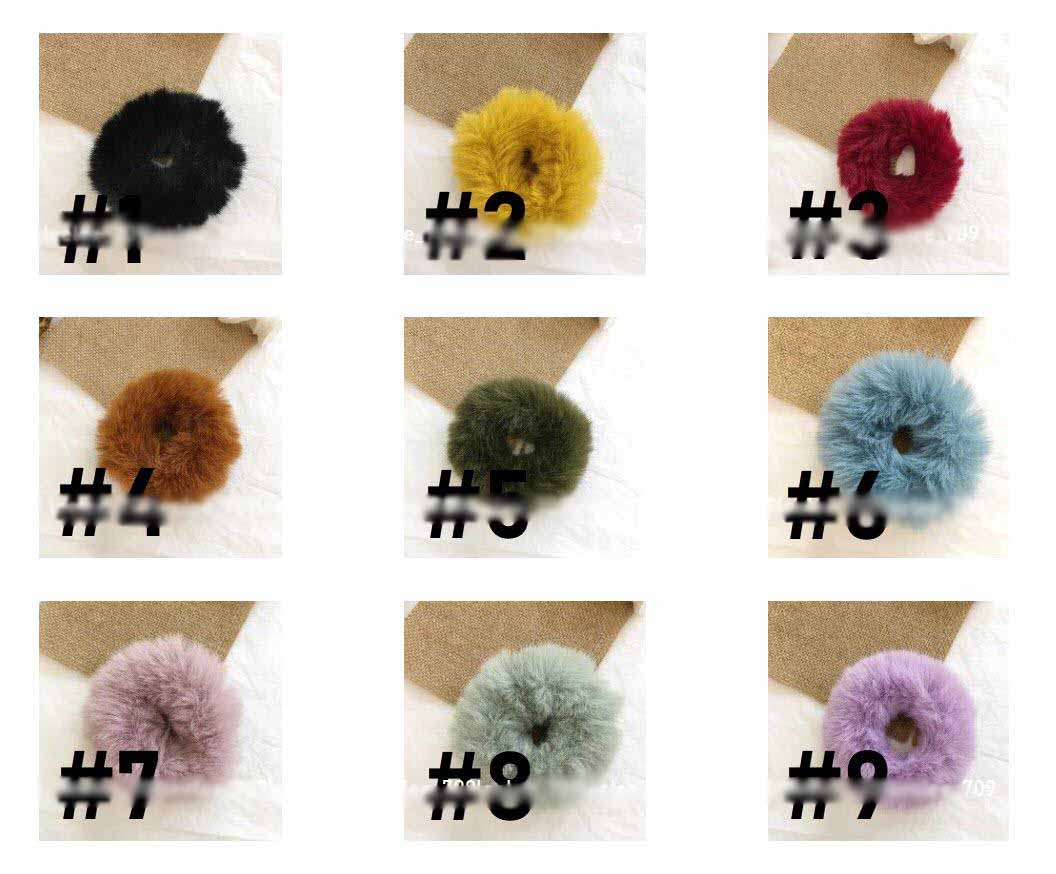 

New Mink Fur Hair Rope Scrunchie Women Girls Elastic Hair Rubber Bands Gum Ponytail Holder Hair Accessories 13Colors INS hot, Multi-color