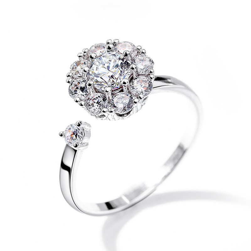 

Wholesale New spinner ring tik tok Same paragraph zircon Rotary ring micro-inlaid Ring Bracelet set adjustable free shipping JZR037