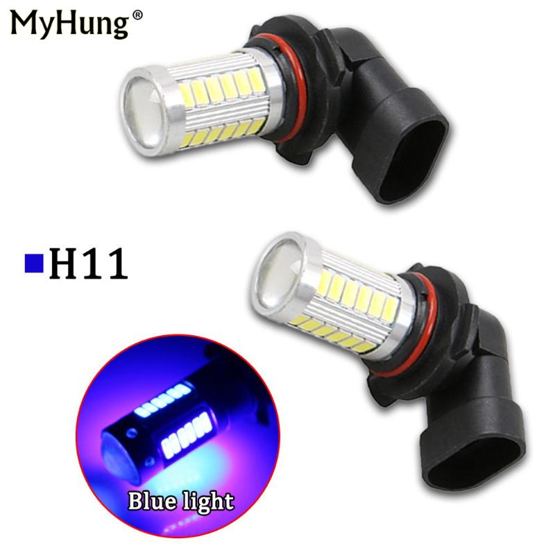 

2Pcs 6000k LED Still Flash H11 33 SMD 5630 LED 14W 1000LM Bulbs 33SMD Car Fog Driving leds Lights Lamp len Bulb White Pink Blue