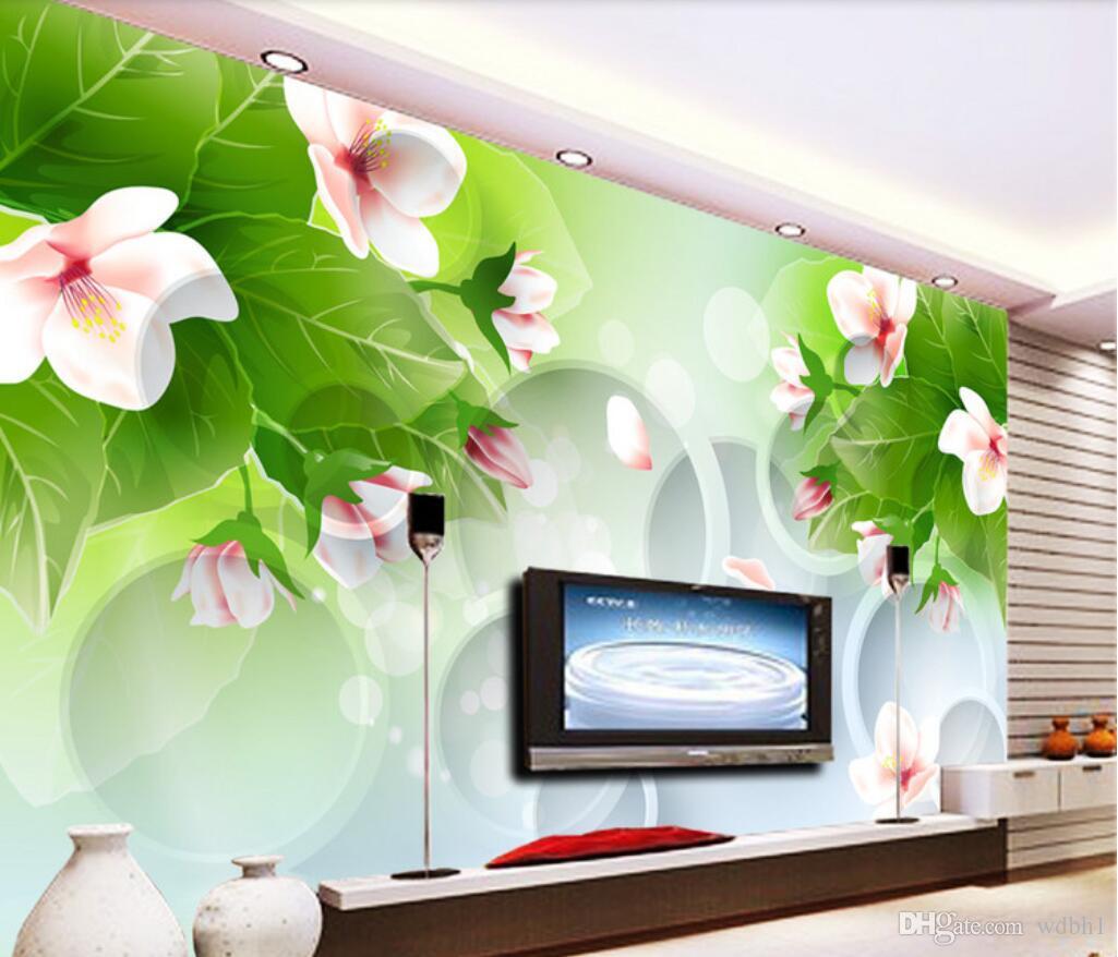 

3d room wallpaper custom photo non-woven mural Fantasy plum 3D circle TV background wall wall-papers, Picture shows