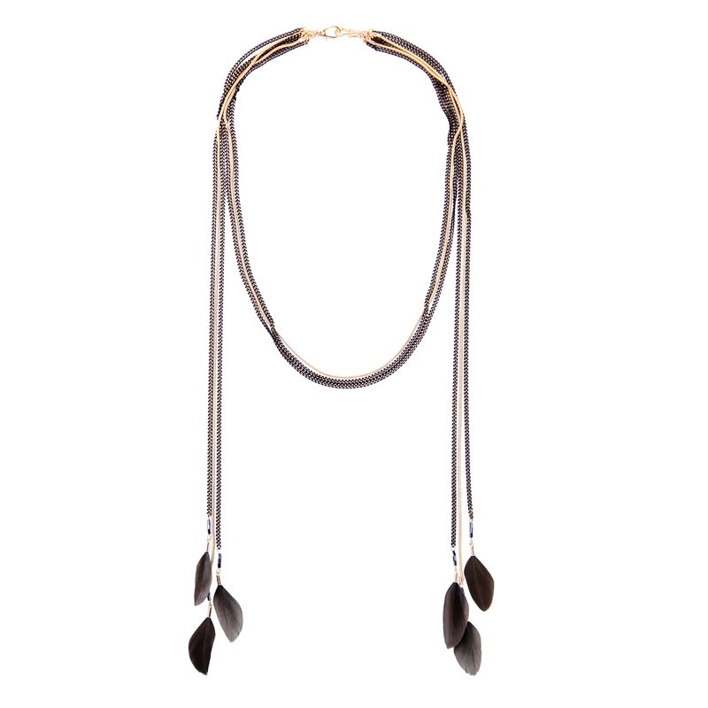 

Chains Statement Overstate Big Waterfall Fringe Black Feather Necklace Foreign Style In Punk Cool Pride 2021 Wholesale