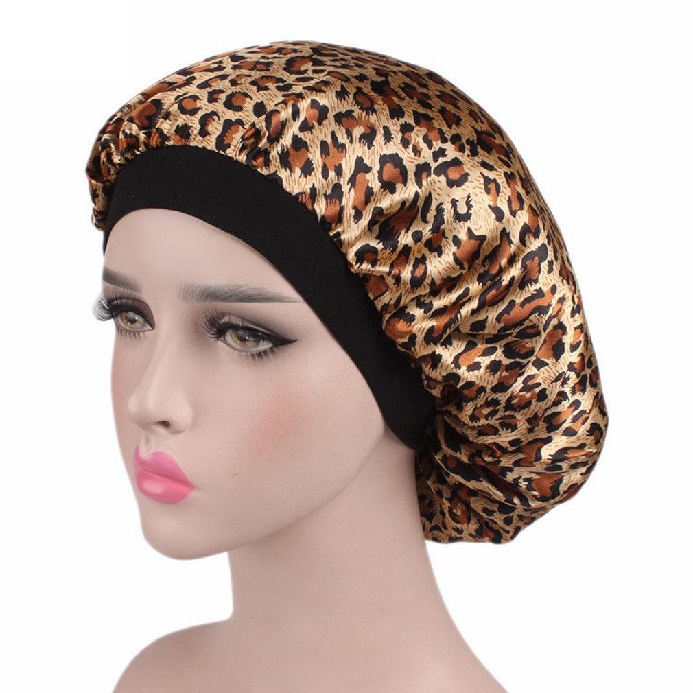 

Women Ladies Floral Silk Satin Night Sleep Cap Hair Bonnet Hat Silk Head Cover Wide Elastic Band Beanies
