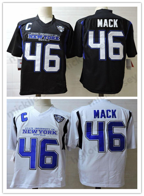 

NCAA Buffalo Bulls #46 Khalil Mack College Football Jersey White Black stitched Mens Youth Jerseys S-3XL Top quality free shipping