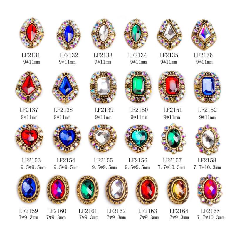 

10pcs/lot 3D Flat bottom love heart nail art decorations stones rhinestones gems metal nails accessories DIY nail jewelry charms