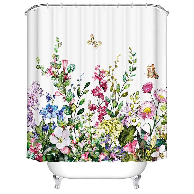 

flower shower curtain bathroom decoration curtain douchegordijn 3d butterfly plant bath