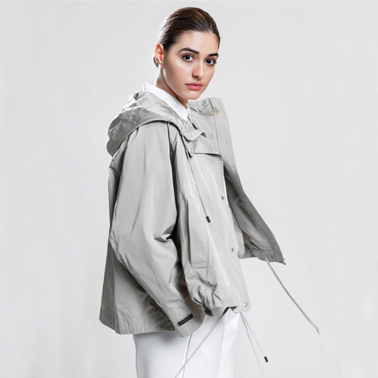 

2020 spring fashion loose long sleeve short small windbreaker women' casual solid color hooded jacket fashion, See chart