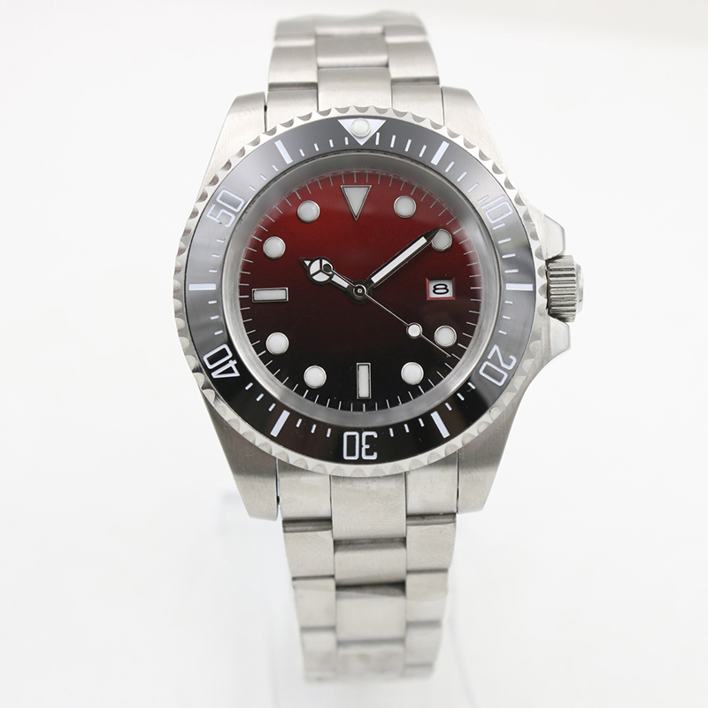 

AH Quality D-Red 44MM Deep Ceramic Bezel SEA-Dweller Sapphire Cystal Stainless Steel 316L Glide Lock Clasp Automatic Mechanical Mens Watches, No send watch