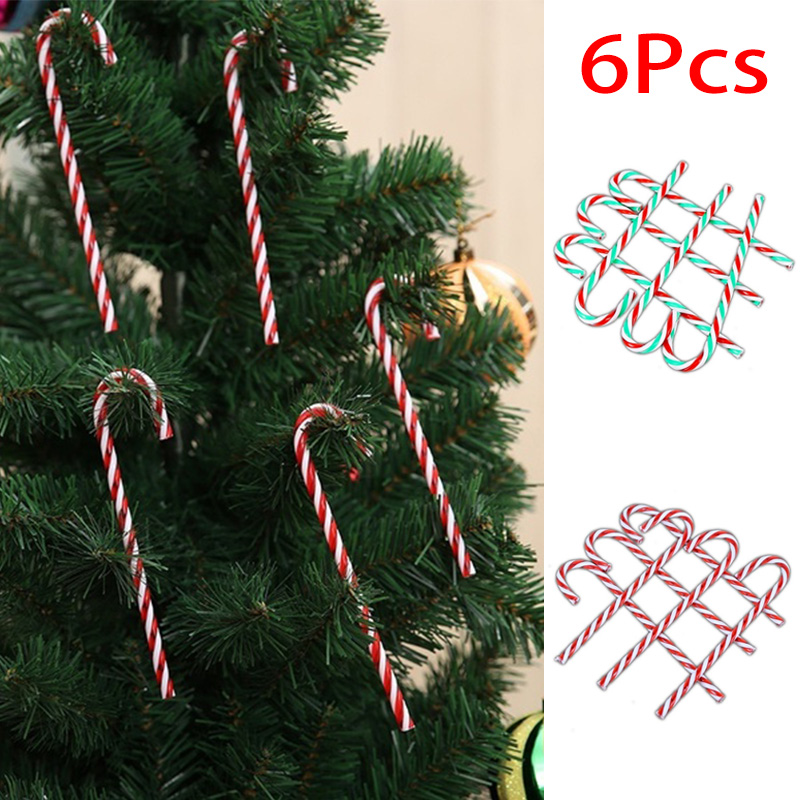 

6Pcs/pack 15cm Long Christmas Acrylic Candy Cane Xmas Christmas Tree Ornaments Hanging Decoration