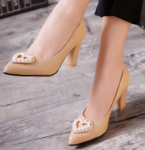 

2019 Women's shoes in Spring and Autumn with New style High heel Coarse heel pointed end @2164, Black