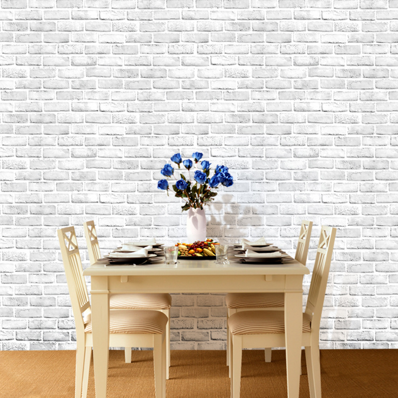 

Brick Self Adhesive Peel and Stick Wallpaper Home Decor Vintage Brick Wallpaper for Living Room Home Improvement Roll, White brick