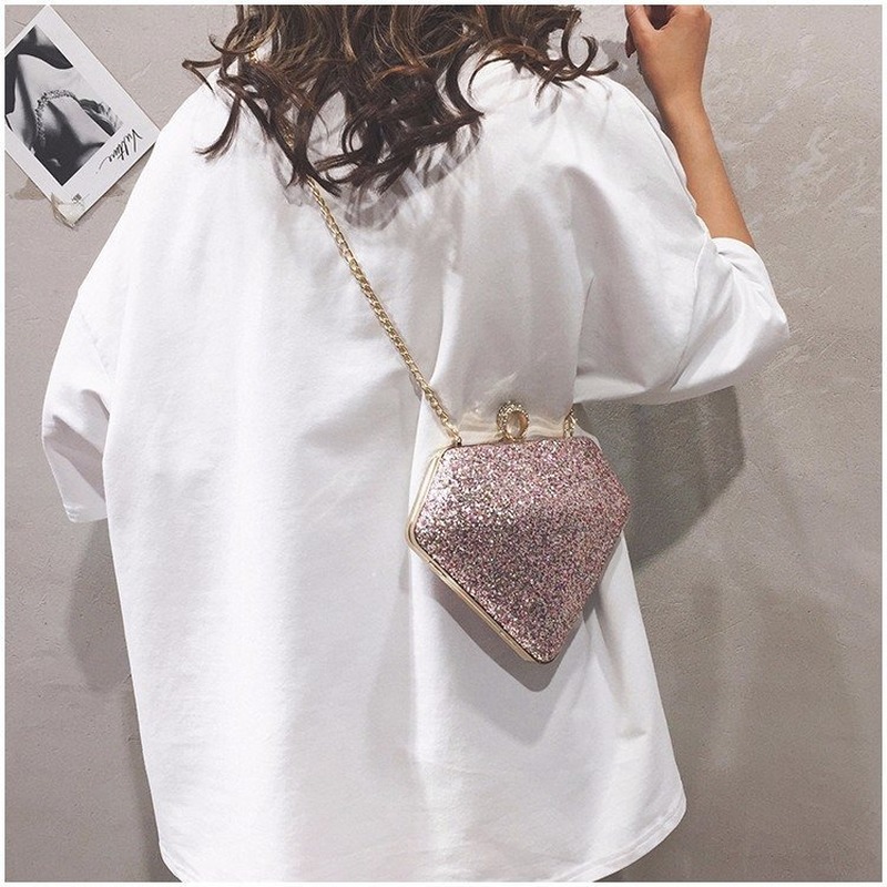 

2020 new dinner bag ladies fashion chain Messenger shoulder shoulder bag Korean version of multi-functional women's, Blue