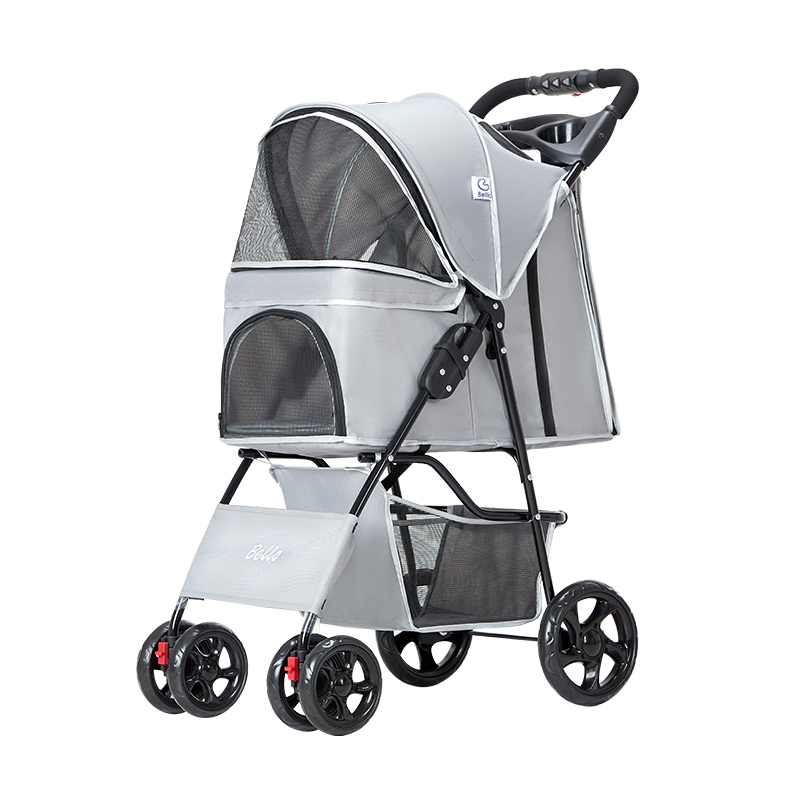 

Lightweight Folding Pet Stroller Four Seasons Universal Dogs Cat Teddy Baby Stroller Comfortable Outing Pet