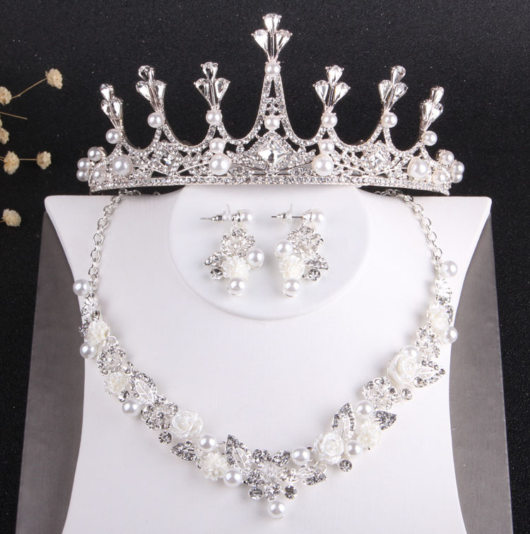 

Charming Silver Crystals Bridal Jewelry Sets 3 Pieces Suits Necklace Earrings Tiaras/Crowns Bridal Accessories Wedding Jewelry Sets T308786