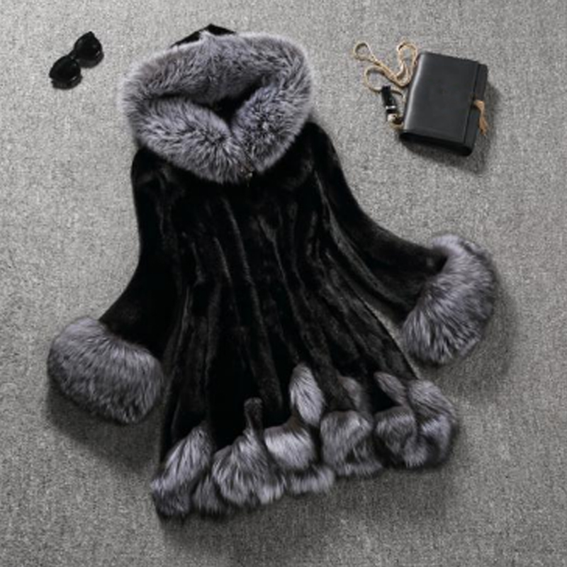 

New Faux Fur Coat Jacket for Women Fluffy Artificial Fur Coats Winter Warm Jacket Long Sleeve Hoodies Hairy Outerwear Q5363, White
